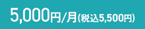 5,000円/月（税込5,500円）