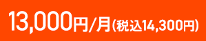 13,000円/月（税込14,300円）